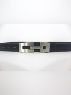RUDSAK Black Leather Belt with a Silver Buckle XL Made in Canada